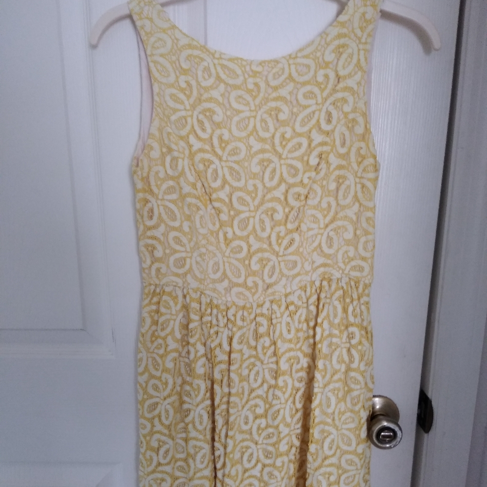 Rent the Runway gold lace dress